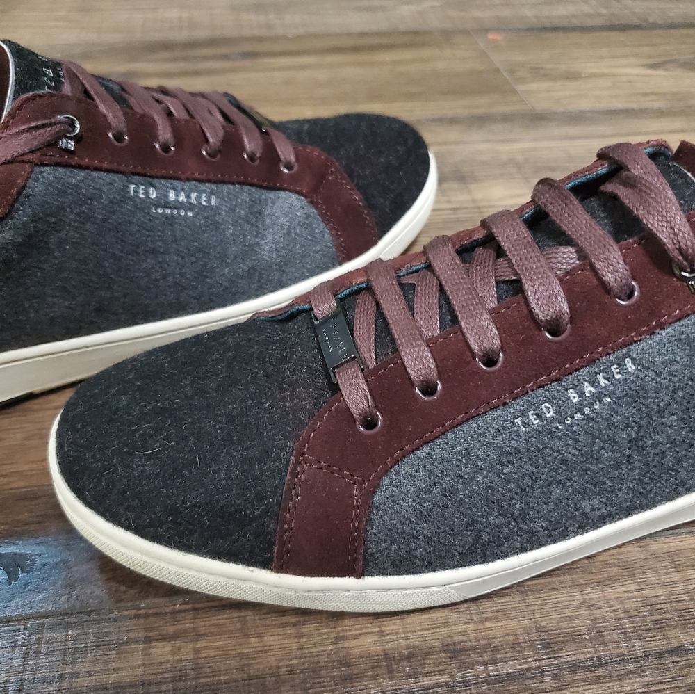 TED BAKER 'Minem' low-top wool finish trainers - Picture 3 of 7